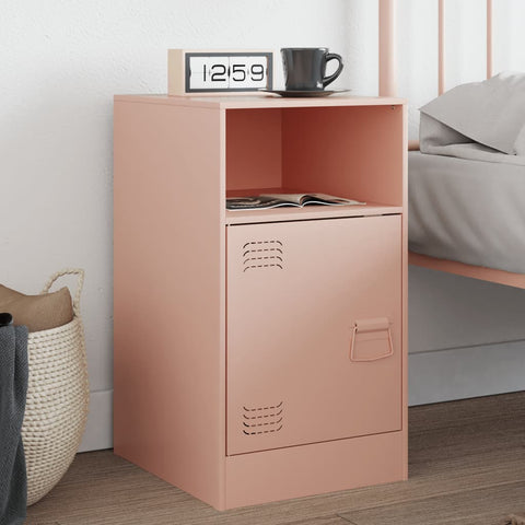 vidaXL Bedside Cabinet Pink 34.5x39x62 cm Steel