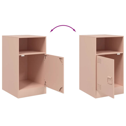 vidaXL Bedside Cabinets 2pcs Pink 34.5x39x62 cm Steel