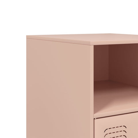 vidaXL Bedside Cabinets 2pcs Pink 34.5x39x62 cm Steel