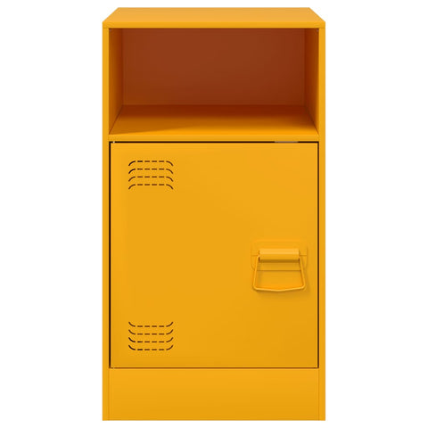 vidaXL Bedside Cabinets 2 pcs Mustard Yellow 34.5x39x62 cm Steel