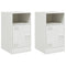 vidaXL Bedside Cabinets 2 pcs White 34.5x39x62 cm Steel