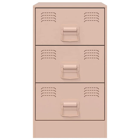 vidaXL Bedside Cabinet Pink 34.5x39x62 cm Steel