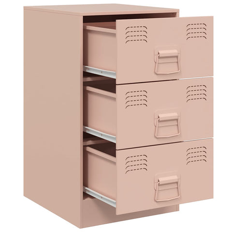 vidaXL Bedside Cabinet Pink 34.5x39x62 cm Steel