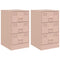 vidaXL Bedside Cabinets 2 pcs Pink 34.5x39x62 cm Steel