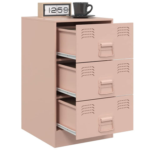 vidaXL Bedside Cabinets 2 pcs Pink 34.5x39x62 cm Steel