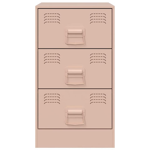 vidaXL Bedside Cabinets 2 pcs Pink 34.5x39x62 cm Steel