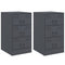 vidaXL Bedside Cabinets 2 pcs Anthracite 34.5x39x62 cm Steel