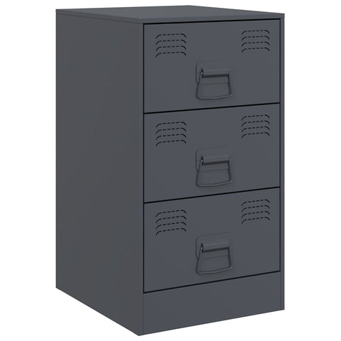 vidaXL Bedside Cabinets 2 pcs Anthracite 34.5x39x62 cm Steel