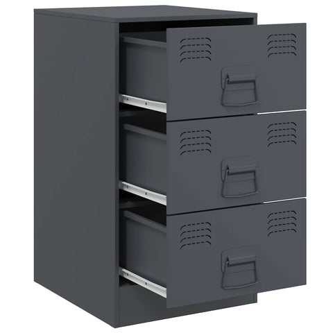 vidaXL Bedside Cabinets 2 pcs Anthracite 34.5x39x62 cm Steel