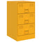 vidaXL Bedside Cabinet Mustard Yellow 34.5x39x62 cm Steel