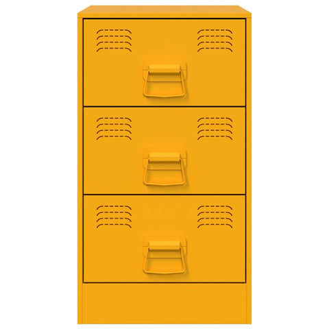 vidaXL Bedside Cabinet Mustard Yellow 34.5x39x62 cm Steel