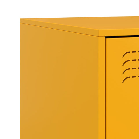 vidaXL Bedside Cabinet Mustard Yellow 34.5x39x62 cm Steel