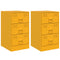 vidaXL Bedside Cabinets 2 pcs Mustard Yellow 34.5x39x62 cm Steel