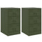 vidaXL Bedside Cabinets 2 pcs Olive Green 34.5x39x62 cm Steel