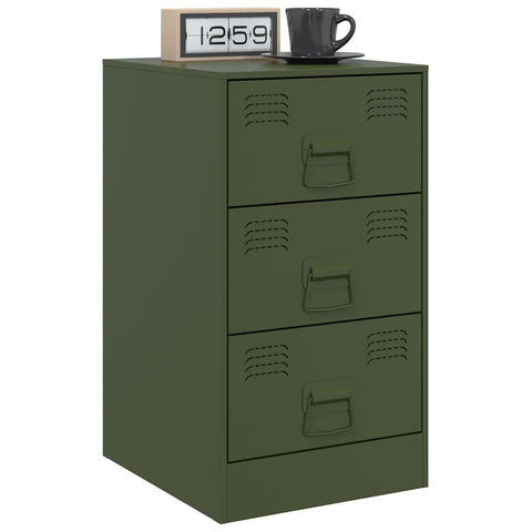 vidaXL Bedside Cabinets 2 pcs Olive Green 34.5x39x62 cm Steel