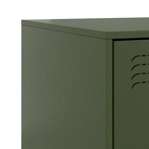 vidaXL Bedside Cabinets 2 pcs Olive Green 34.5x39x62 cm Steel