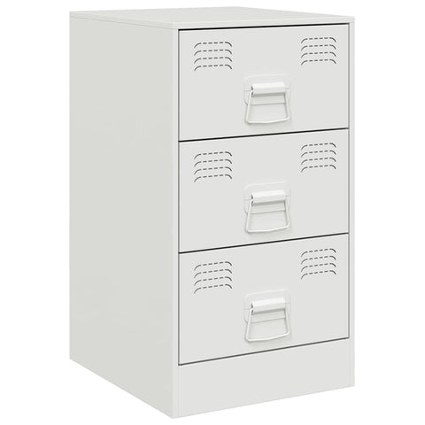 vidaXL Bedside Cabinet White 34.5x39x62 cm Steel