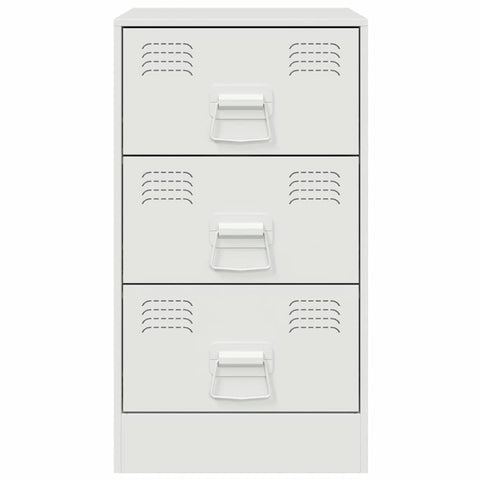 vidaXL Bedside Cabinet White 34.5x39x62 cm Steel