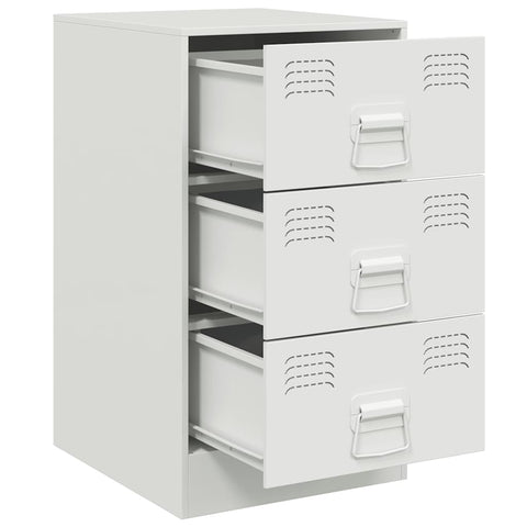 vidaXL Bedside Cabinet White 34.5x39x62 cm Steel