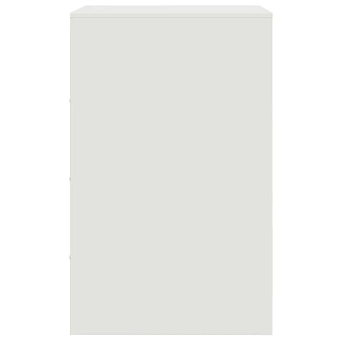 vidaXL Bedside Cabinet White 34.5x39x62 cm Steel