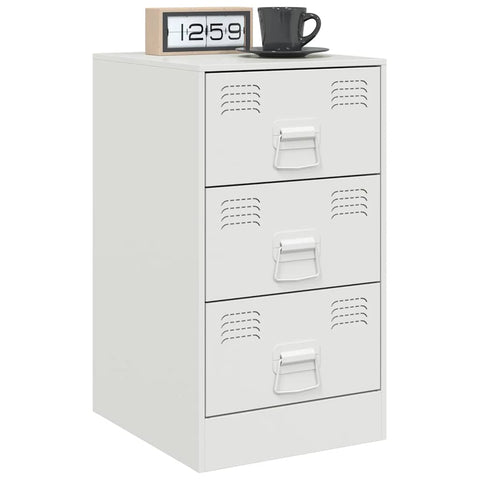 vidaXL Bedside Cabinets 2 pcs White 34.5x39x62 cm Steel