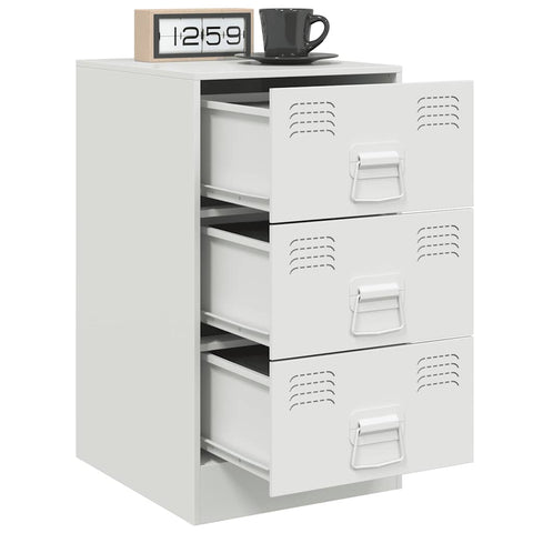 vidaXL Bedside Cabinets 2 pcs White 34.5x39x62 cm Steel
