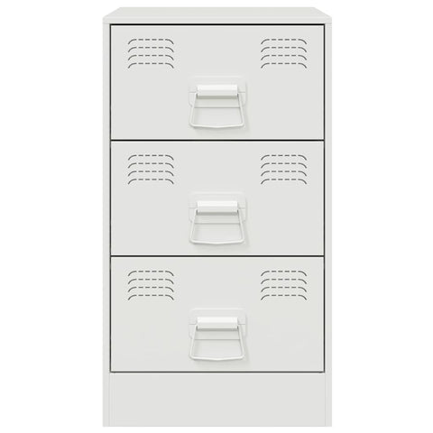vidaXL Bedside Cabinets 2 pcs White 34.5x39x62 cm Steel
