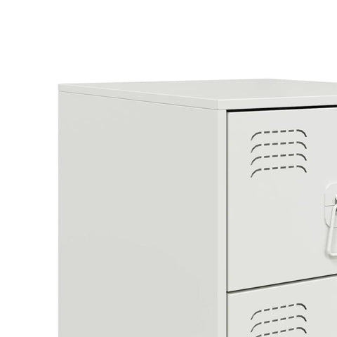 vidaXL Bedside Cabinets 2 pcs White 34.5x39x62 cm Steel
