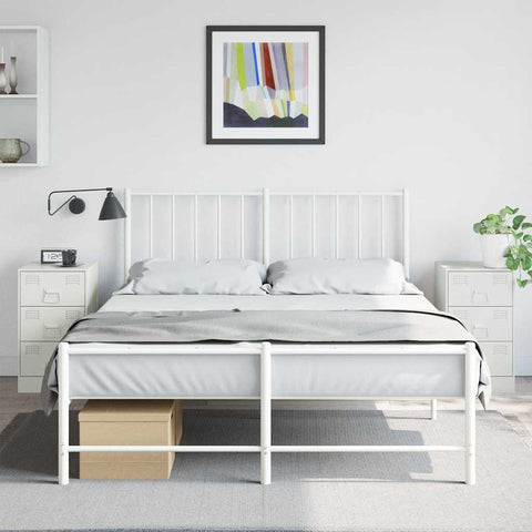vidaXL Bedside Cabinets 2 pcs White 34.5x39x62 cm Steel