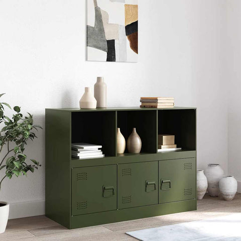 vidaXL Sideboard Olive Green 99x39x73 cm Steel