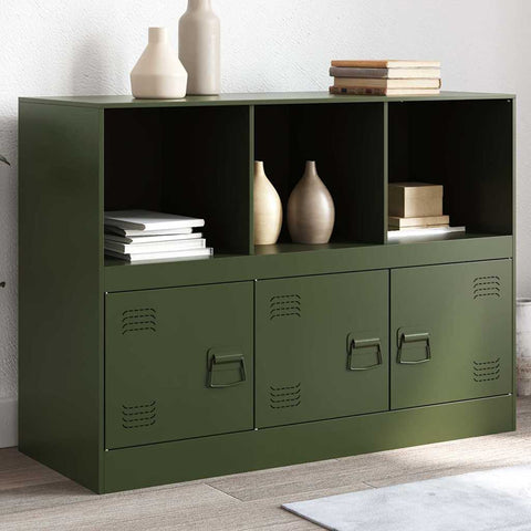 vidaXL Sideboard Olive Green 99x39x73 cm Steel
