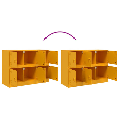 vidaXL Sideboard Mustard Yellow 99x39x73 cm Steel