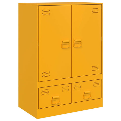 vidaXL Highboard Mustard Yellow 67x39x95 cm Steel