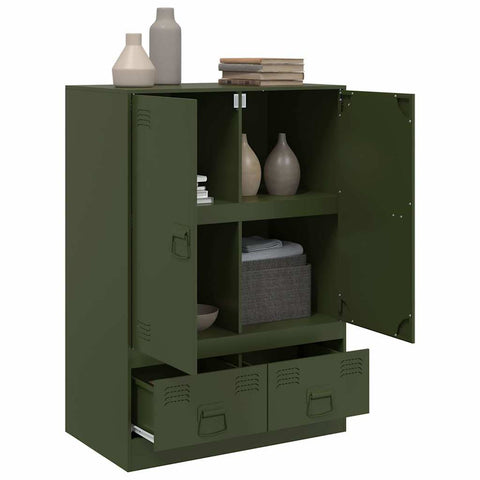 vidaXL Highboard Olive Green 67x39x95 cm Steel