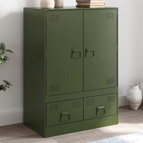 vidaXL Highboard Olive Green 67x39x95 cm Steel