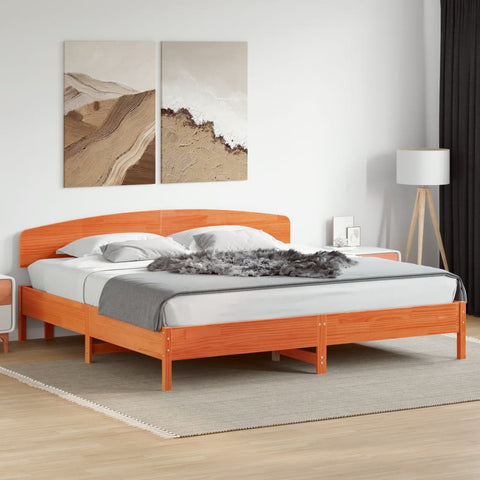 vidaXL Headboard Wax Brown 200 cm Solid Wood Pine