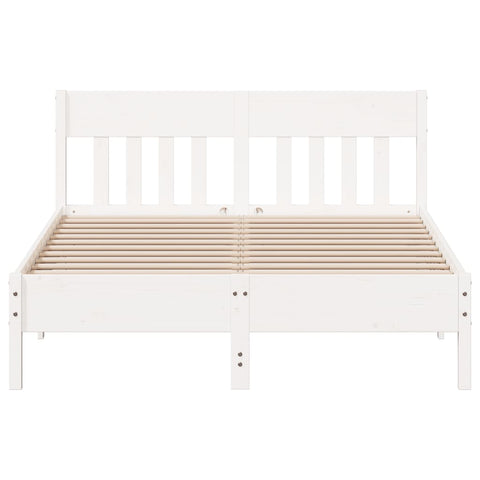 vidaXL Bed Frame without Mattress White 140x190 cm Solid Wood Pine