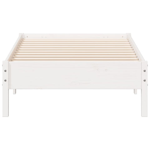vidaXL Bed Frame without Mattress White 90x190 cm Single Solid Wood Pine