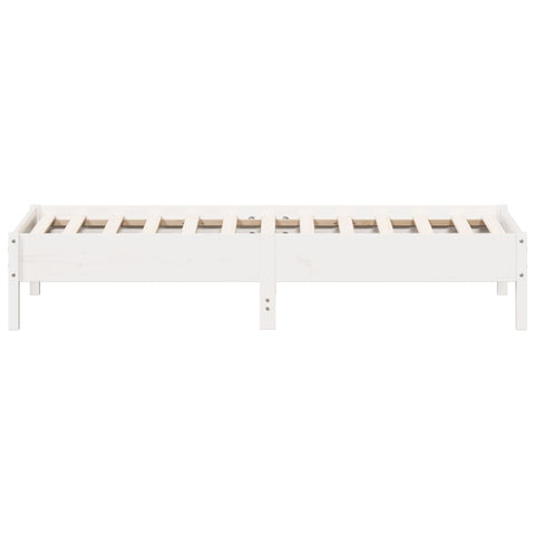 vidaXL Bed Frame without Mattress White 90x190 cm Single Solid Wood Pine