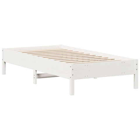 vidaXL Bed Frame without Mattress White 90x190 cm Single Solid Wood Pine