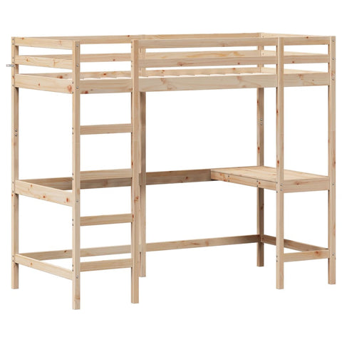 vidaXL Loft Bed without Mattress 90x200 cm Solid Wood Pine