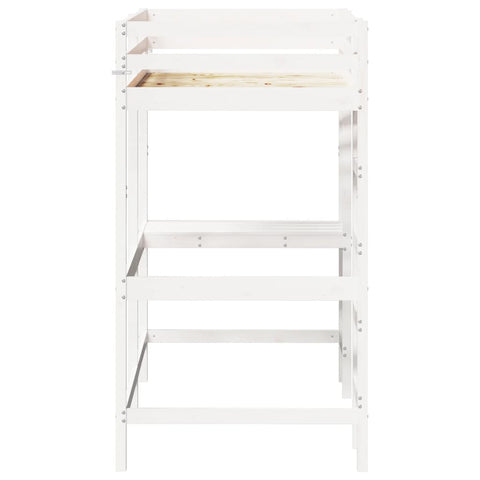 vidaXL Loft Bed without Mattress White 90x200 cm Solid Wood Pine