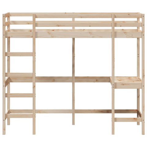 vidaXL Loft Bed without Mattress 80x200 cm Solid Wood Pine