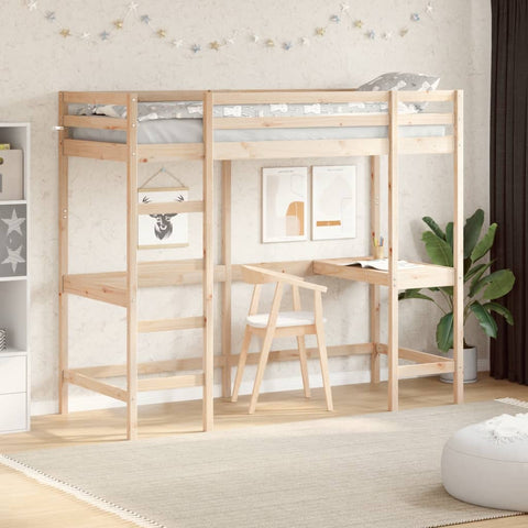 vidaXL Loft Bed without Mattress 80x200 cm Solid Wood Pine