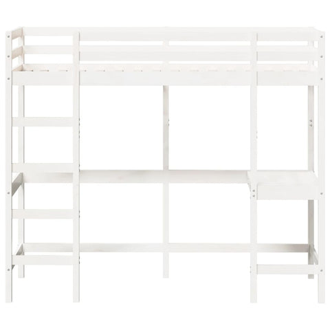 vidaXL Loft Bed without Mattress White 80x200 cm Solid Wood Pine
