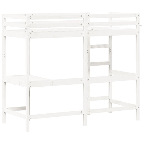 vidaXL Loft Bed without Mattress White 80x200 cm Solid Wood Pine