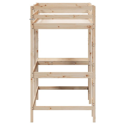 vidaXL Loft Bed without Mattress 90x190 cm Single Solid Wood Pine