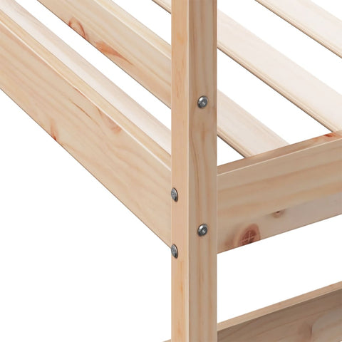 vidaXL Loft Bed without Mattress 90x190 cm Single Solid Wood Pine