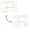 vidaXL Loft Bed without Mattress White 90x190 cm Single Solid Wood Pine