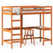 vidaXL Loft Bed without Mattress Wax Brown 90x190 cm Single Solid Wood Pine